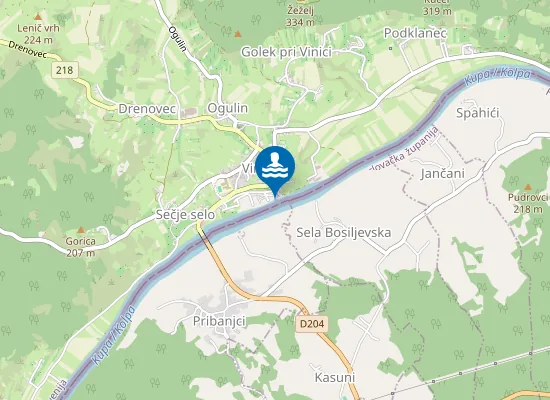 Map of Kopalno Območje Kolpa, Učakovci–Vinica