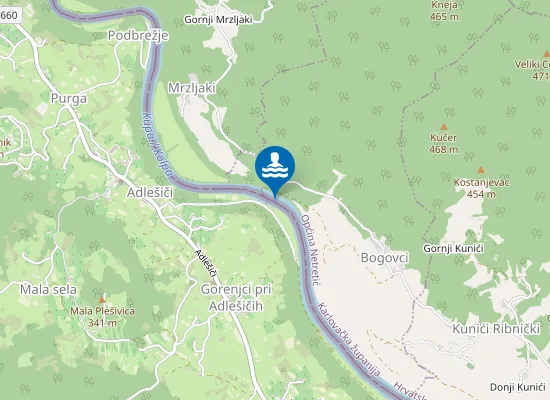 Map of Kopalno Območje Kolpa, Adlešiči