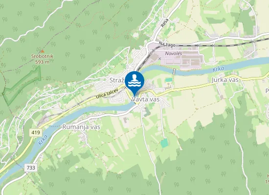 Map of Kopalno Območje Krka, Straža