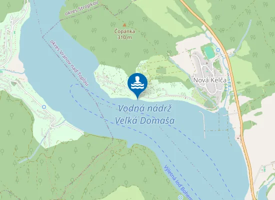 Map of Veľká Domaša - Nová Kelča