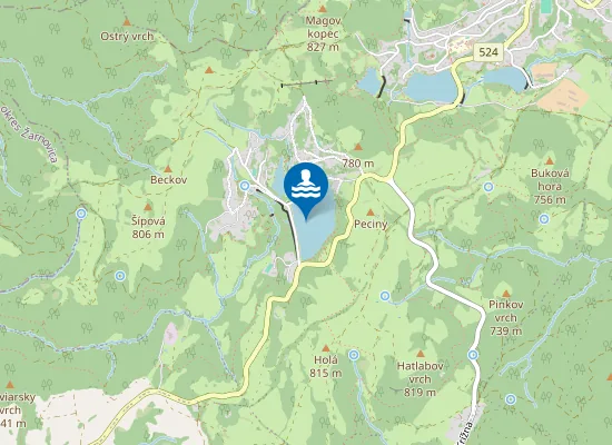 Map of Veľké Richnavské Jazero