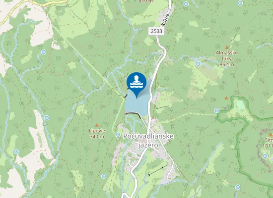 Map of Počúvadlianske Jazero