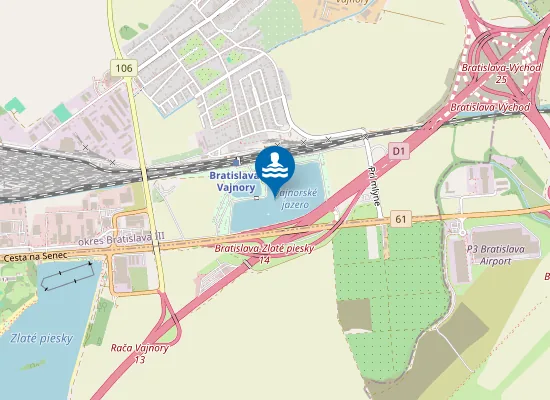 Map of Vajnorské Jazero