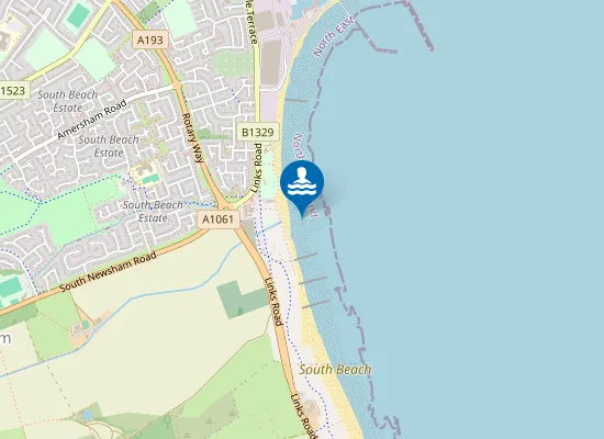 Map of Blyth South Beach