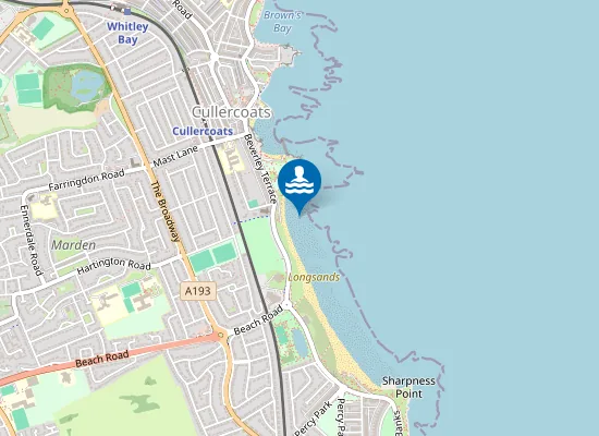 Map of Tynemouth Long Sands North