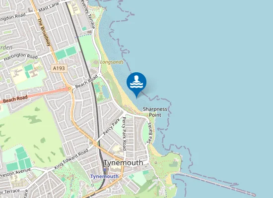 Map of Tynemouth Long Sands South