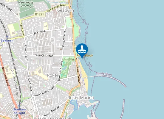 Map of Roker - Sunderland