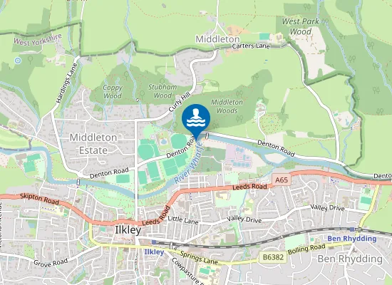 Map of Wharfe at Cromwheel, Ilkley