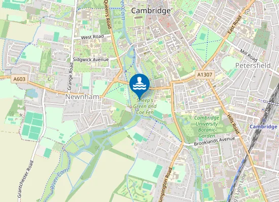 Map of Sheep's Green, River Cam