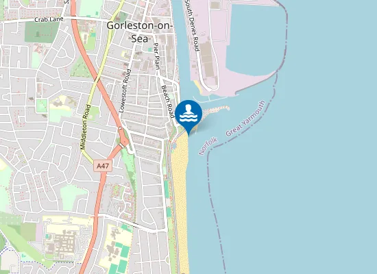 Map of Gorleston Beach
