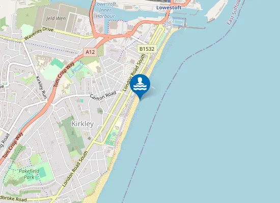 Map of Lowestoft (South of Claremont Pier)