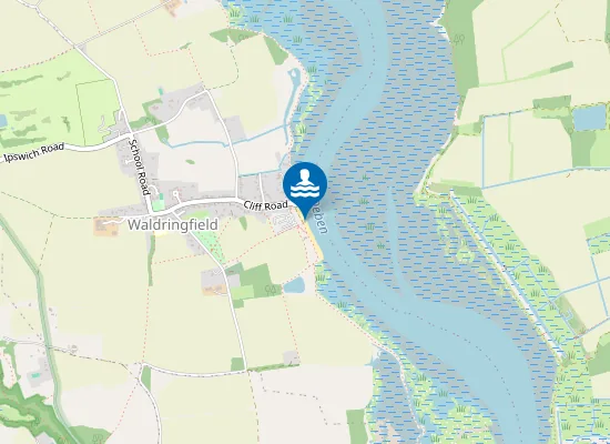 Map of River Deben Estuary, Waldringfield