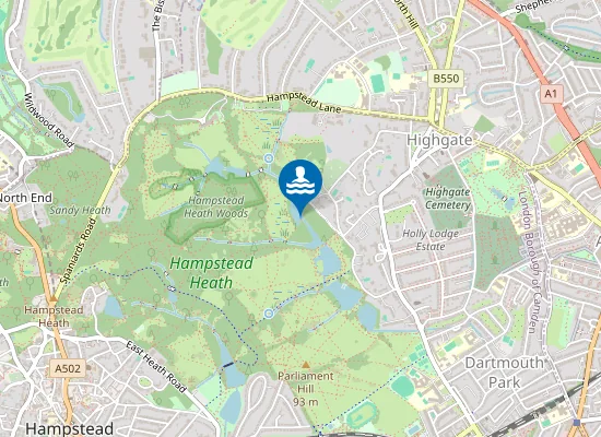 Map of Hampstead Heath (Ladies Pond)