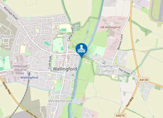 Map of Wallingford Beach, River Thames
