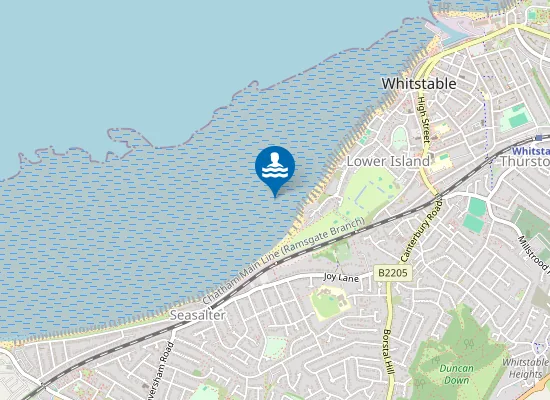 Map of West Beach, Whitstable