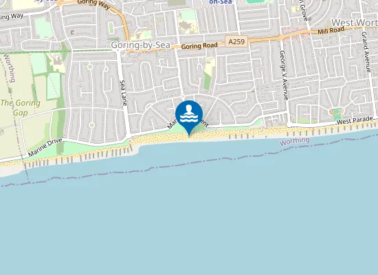 Map of Goring Beach