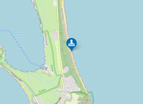 Map of OSTSEE THIESSOW HAUPTSTRAND