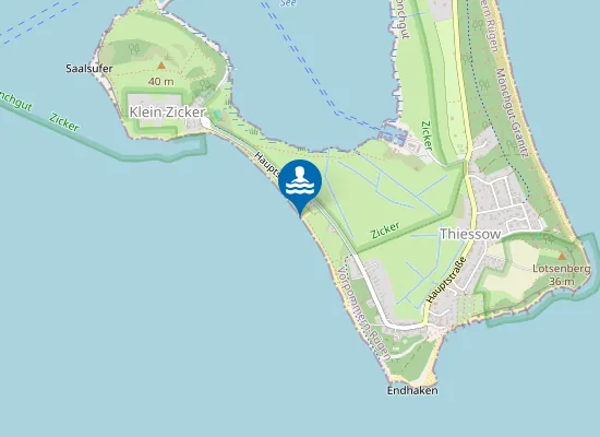 Map of GREIFSWALDER BODDEN THIESSOW SURFOASE