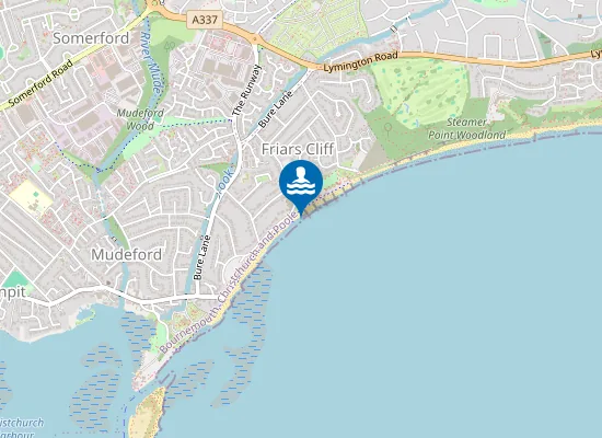 Map of Christchurch Friar`s Cliff