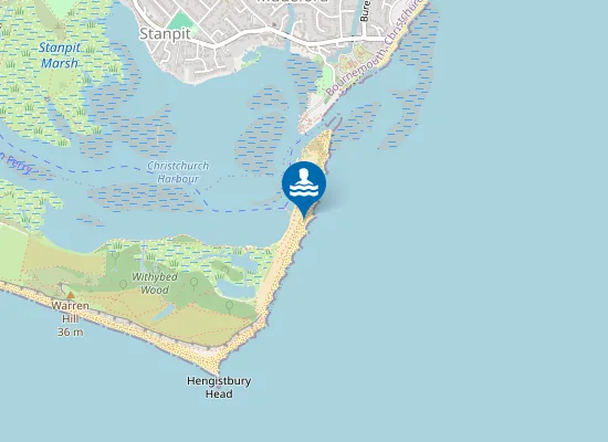 Map of Christchurch Mudeford Sandbank East
