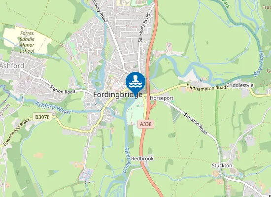 Map of River Avon at Fordingbridge