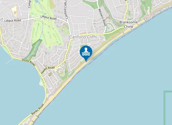 Map of Poole Canford Cliffs Chine