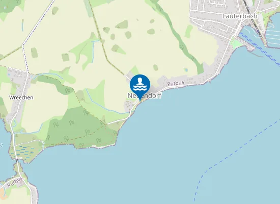 Map of GREIFSWALDER BODDEN NEUENDORFER BADESTRAND