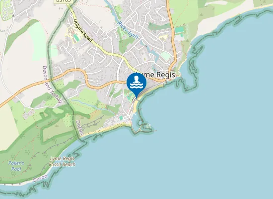 Map of Lyme Regis Front Beach