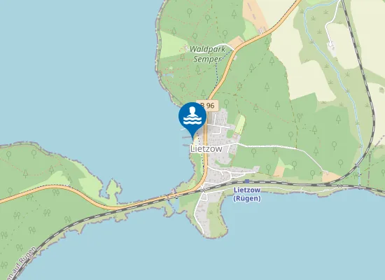 Map of GROSSER JASMUNDER BODDEN LIETZOW