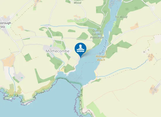 Map of Coastguards Beach, Erme Estuary
