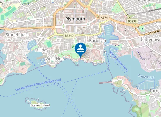 Map of Plymouth Hoe East