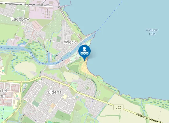 Map of GREIFSWALDER BODDEN ELDENA STRANDBAD