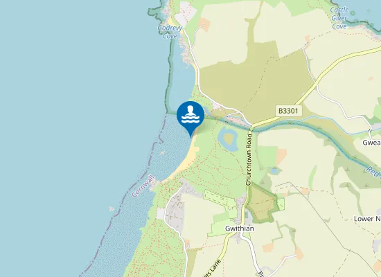 Map of Gwithian Towans