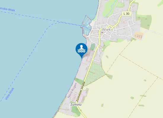 Map of WIEKER BODDEN AOK KLINIK RUEGEN