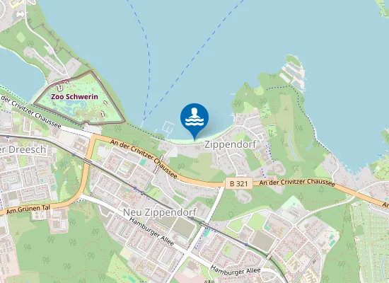 Map of SCHWERINER SEE ZIPPENDORFER STRAND