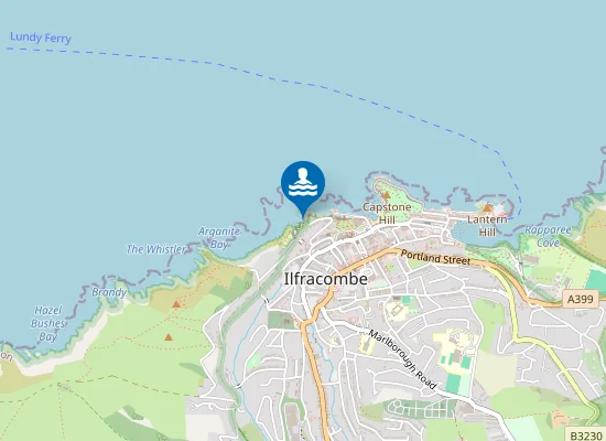 Map of Ilfracombe Tunnels Beach