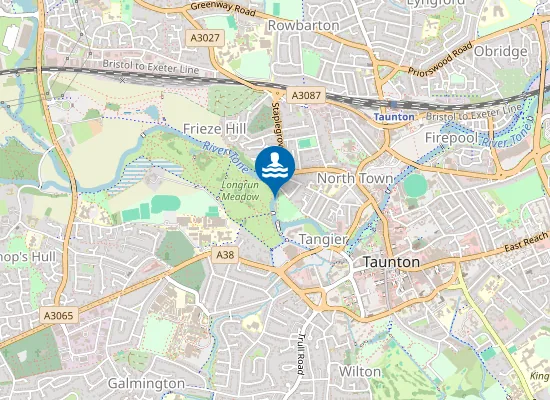 Map of River Tone at French Weir Park