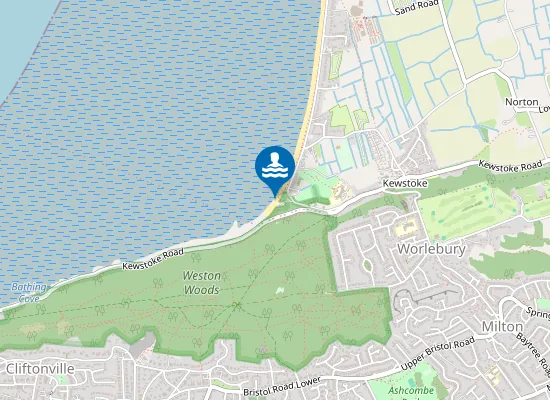 Map of Weston-super-Mare Sand Bay