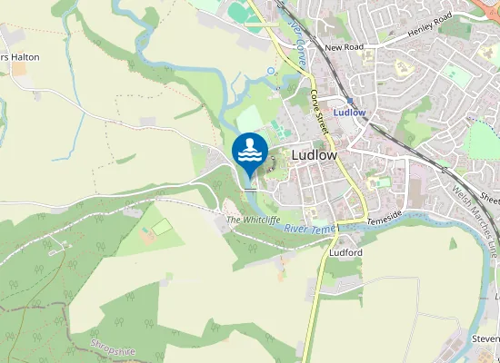 Map of River Teme in Ludlow