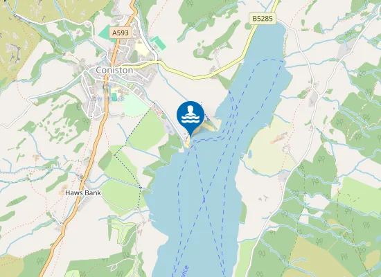 Map of Coniston Water, Boating Centre