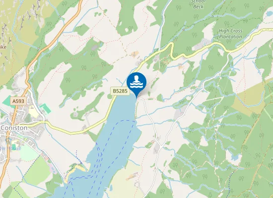 Map of Coniston Water, Monk Coniston