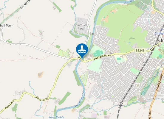 Map of River Ribble at Edisford Bridge