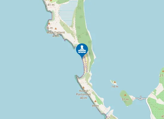 Map of Zvërnec Beach