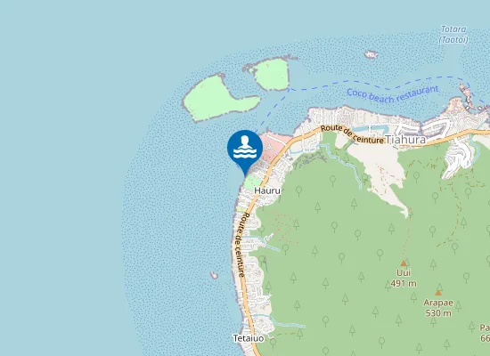 Map of Plage publique de Tiahura