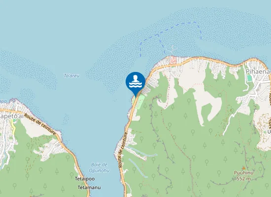 Map of Plage de Ta'ahiamanu