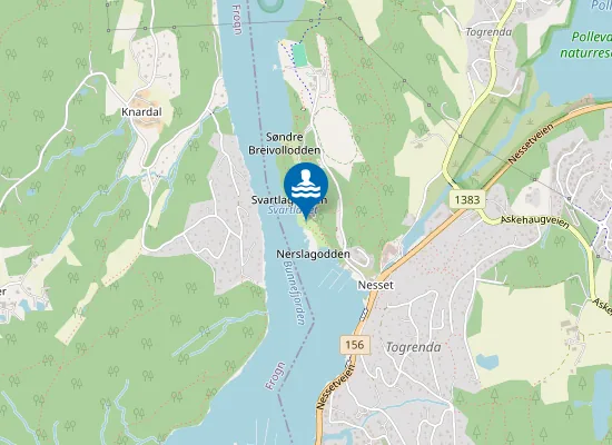 Map of Breivoll Badeplass