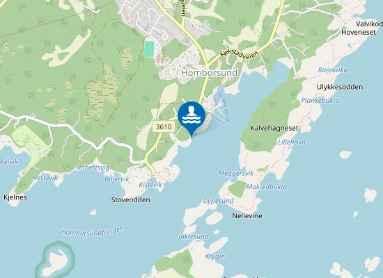 Map of Homborsund badebrygge