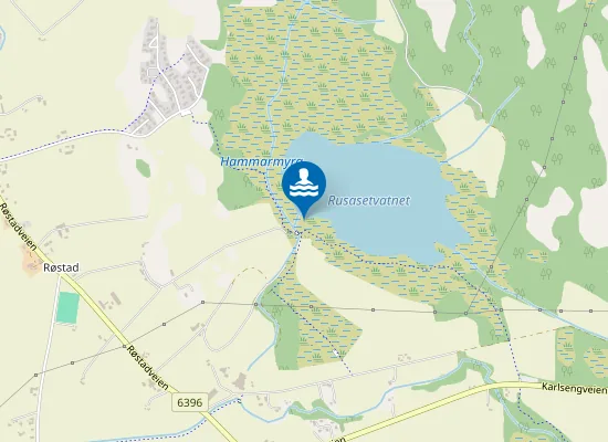 Map of Rusasetvatnet flytebrygge
