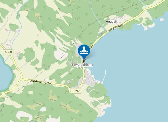 Map of Høybakken badestrand
