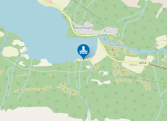 Map of Ångardsvatnet badestrand